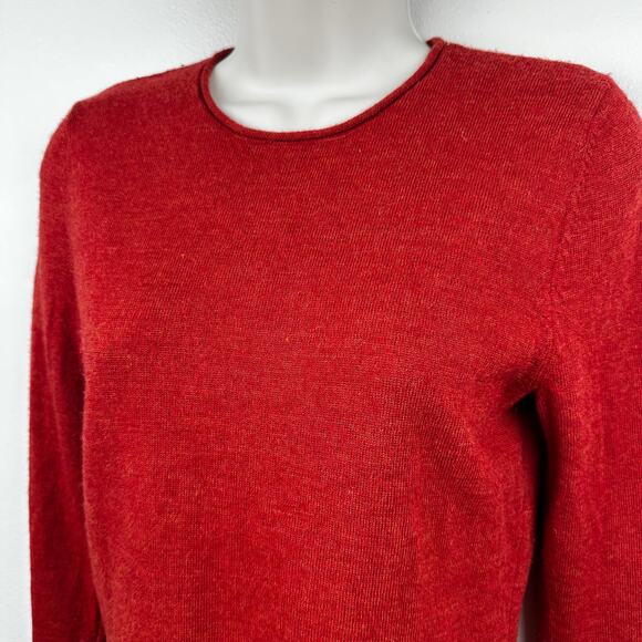 Susan Bristol 100% Merino Wool Sweater Rust Size Small Crew Pullover Classic - Picture 3 of 8